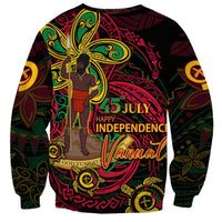 Custom Vanuatu 45th Independence Anniversary Sweatshirt Flower Melanesian Namele Turtle - Polynesian Pride