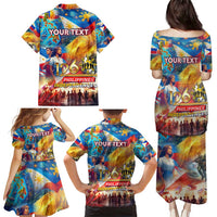 Custom The Philippines 126th Independence Anniversary Family Matching Puletasi and Hawaiian Shirt Art Style - Polynesian Pride