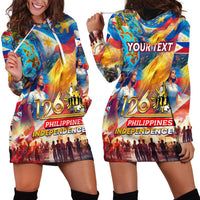Custom The Philippines 126th Independence Anniversary Hoodie Dress Art Style - Polynesian Pride
