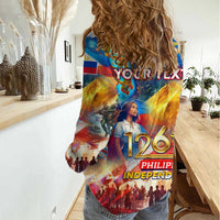 Custom The Philippines 126th Independence Anniversary Women Casual Shirt Art Style - Polynesian Pride