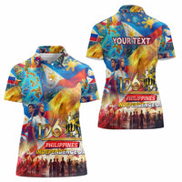 Custom The Philippines 126th Independence Anniversary Women Polo Shirt Art Style - Polynesian Pride