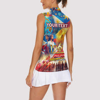 Custom The Philippines 126th Independence Anniversary Women Sleeveless Polo Shirt Art Style - Polynesian Pride