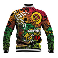 Personalized Vanuatu 45th Independence Anniversary Baseball Jacket Melanesian Pattern Reggae - Polynesian Pride