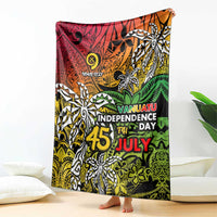Personalized Vanuatu 45th Independence Anniversary Blanket Melanesian Pattern Reggae - Polynesian Pride