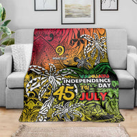 Personalized Vanuatu 45th Independence Anniversary Blanket Melanesian Pattern Reggae - Polynesian Pride