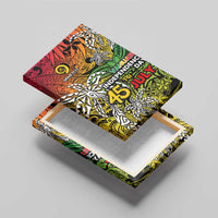 Personalized Vanuatu 45th Independence Anniversary Canvas Wall Art Melanesian Pattern Reggae - Polynesian Pride