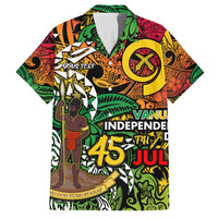 Personalized Vanuatu 45th Independence Anniversary Family Matching Summer Maxi Dress and Hawaiian Shirt Melanesian Pattern Reggae - Polynesian Pride