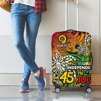 Personalized Vanuatu 45th Independence Anniversary Luggage Cover Melanesian Pattern Reggae - Polynesian Pride