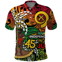 Personalized Vanuatu 45th Independence Anniversary Polo Shirt Melanesian Pattern Reggae - Polynesian Pride