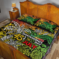 Personalized Vanuatu 45th Independence Anniversary Quilt Bed Set Melanesian Pattern Reggae - Polynesian Pride