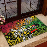 Personalized Vanuatu 45th Independence Anniversary Rubber Doormat Melanesian Pattern Reggae - Polynesian Pride