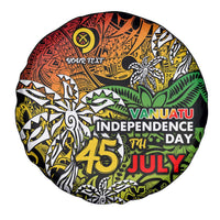 Personalized Vanuatu 45th Independence Anniversary Spare Tire Cover Melanesian Pattern Reggae - Polynesian Pride
