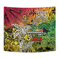 Personalized Vanuatu 45th Independence Anniversary Tapestry Melanesian Pattern Reggae - Polynesian Pride