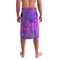 Personalized Dolphin Polynesia Lavalava Hibiscus Tropical Wave - Purple Vibes