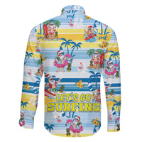 Surfing Christmas Family Matching Off Shoulder Short Dress and Hawaiian Shirt Tropical Santa Let's Go Surfing DT02 - Polynesian Pride