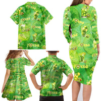 I Love Kiwi Family Matching Long Sleeve Bodycon Dress and Hawaiian Shirt New Zealand Kiwi Fruit Summer Cocktail