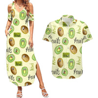 Kiwi Cute Humorous Couples Matching Summer Maxi Dress and Hawaiian Shirt New Zealand Fruit