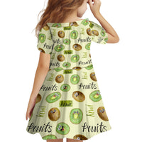 Kiwi Cute Humorous Family Matching Off The Shoulder Long Sleeve Dress and Hawaiian Shirt New Zealand Fruit DT02 - Polynesian Pride