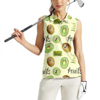 Kiwi Cute Humorous Women Sleeveless Polo Shirt New Zealand Fruit