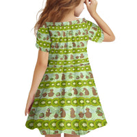 New Zealand Kiwi Fruit Witty Kiwi Bird Family Matching Long Sleeve Bodycon Dress and Hawaiian Shirt