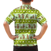 New Zealand Kiwi Fruit Witty Kiwi Bird Family Matching Off Shoulder Short Dress and Hawaiian Shirt DT02 - Polynesian Pride
