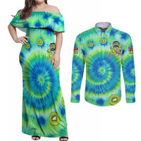 Just a Girl Who Loves Kiwis Couples Matching Off Shoulder Maxi Dress and Long Sleeve Button Shirt New Zealand Tie Dye