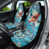 Hand In Hand Father's Day Polynesian Car Seat Cover Tribal Flower Pattern