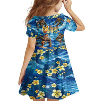 Hawaii Father's Day Family Matching Off The Shoulder Long Sleeve Dress and Hawaiian Shirt The Surfing Dad Polynesian Tattoo DT02 - Polynesian Pride