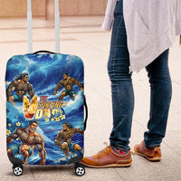 Hawaii Father's Day Luggage Cover The Surfing Dad Polynesian Tattoo DT02 Blue - Polynesian Pride