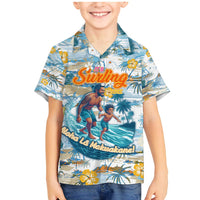 Hawaii Father's Day It's Surfing Time Family Matching Mermaid Dress and Hawaiian Shirt Aloha L Makuakane DT02 Son's Shirt Blue - Polynesian Pride