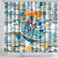 Hawaii Father's Day It's Surfing Time Shower Curtain Aloha Lā Makuakane