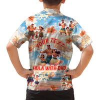 Hawaii Father's Day Family Matching Off The Shoulder Long Sleeve Dress and Hawaiian Shirt Hula With Dad DT02 - Polynesian Pride