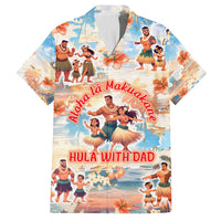 Hawaii Father's Day Family Matching Off Shoulder Short Dress and Hawaiian Shirt Hula With Dad DT02 Dad's Shirt - Short Sleeve Art - Polynesian Pride