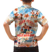 Hawaii Father's Day Family Matching Tank Maxi Dress and Hawaiian Shirt Hula With Dad