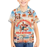 Hawaii Father's Day Family Matching Tank Maxi Dress and Hawaiian Shirt Hula With Dad