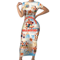 Hawaii Father's Day Short Sleeve Bodycon Dress Hula With Dad DT02 Long Dress Art - Polynesian Pride
