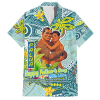 Palau Father's Day Polynesia Family Matching Long Sleeve Bodycon Dress and Hawaiian Shirt Dad and Son DT02 Dad's Shirt - Short Sleeve Blue - Polynesian Pride