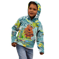 Palau Father's Day Polynesia Kid Hoodie Dad and Son