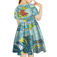 Palau Father's Day Polynesia Kid Short Sleeve Dress Dad and Son