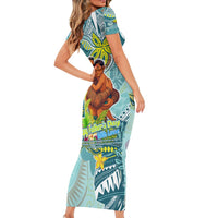 Palau Father's Day Polynesia Short Sleeve Bodycon Dress Dad and Son DT02 - Polynesian Pride