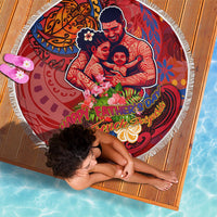 Happy Father's Day French Polynesia Beach Blanket Family Turtle Hibiscus