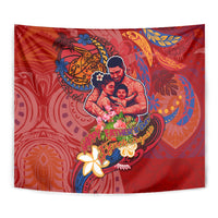 Happy Father's Day French Polynesia Tapestry Family Turtle Hibiscus