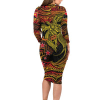Papua New Guinea 50th Independence Day Family Matching Long Sleeve Bodycon Dress and Hawaiian Shirt Culture Spirit and Sovereignty