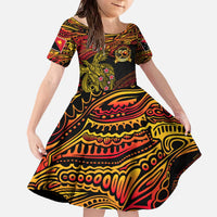 Papua New Guinea 50th Independence Day Family Matching Off The Shoulder Long Sleeve Dress and Hawaiian Shirt Culture Spirit and Sovereignty