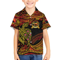 Papua New Guinea 50th Independence Day Family Matching Off The Shoulder Long Sleeve Dress and Hawaiian Shirt Culture Spirit and Sovereignty