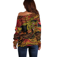 Papua New Guinea 50th Independence Day Off Shoulder Sweater Culture Spirit and Sovereignty