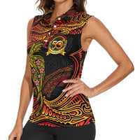 Papua New Guinea 50th Independence Day Women Sleeveless Polo Shirt Culture Spirit and Sovereignty