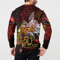 PNG 1975 - 2025 Button Sweatshirt Papua New Guinea 50th Independence Anniversary