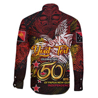 PNG 1975 - 2025 Family Matching Long Sleeve Bodycon Dress and Hawaiian Shirt Papua New Guinea 50th Independence Anniversary