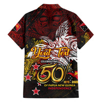 PNG 1975 - 2025 Family Matching Off The Shoulder Long Sleeve Dress and Hawaiian Shirt Papua New Guinea 50th Independence Anniversary